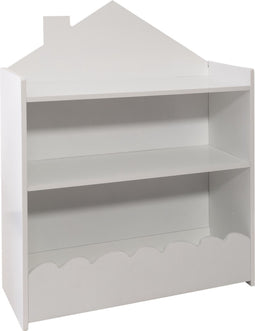 Atmosphera Kids boekenkast + kist huis hout - Wit - Opberger - Wandplank - Speelgoedkist - H78 cm