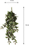 Mica Decorations Tradescantia - Kunst Hangplant - H54 cm met groen-wit patroon en bordeaux rode accenten - Groen