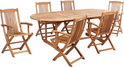 MAUI II - Tuinset voor 6 - Lichte houtkleur - Acaciahout