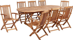 MAUI II - Tuinset voor 8 - Lichte houtkleur - Acaciahout