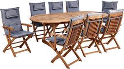 MAUI II - Tuinset voor 8 - Lichthout/Grafietgrijs - Acaciahout