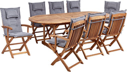 MAUI II - Tuinset voor 8 - Lichthout/Grijs- Acaciahout