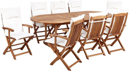 MAUI II - Tuinset voor 8 - Lichthout/Wit - Acaciahout