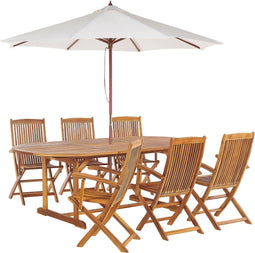 MAUI - Tuinset voor 8 - Lichte houtkleur - Acaciahout