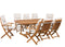 MAUI - Tuinset voor 8 - Lichte houtkleur/Cremewit - Acaciahout