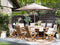 MAUI - Tuinset voor 8 met parasol - Grijs/Beige - Acaciahout