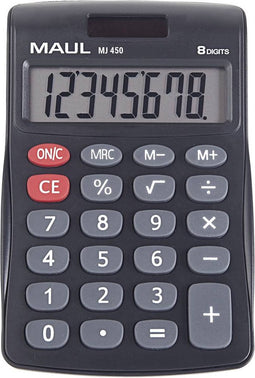 Maul MJ 450 Bureaurekenmachine werkt op batterijen, werkt op zonne-energie Zwart Aantal displayposities: 8