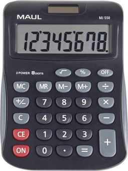 Maul MJ 550 Bureaurekenmachine werkt op batterijen, werkt op zonne-energie Zwart Aantal displayposities: 8