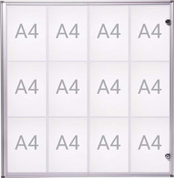 MAUL Vitrine MAULextraslim liggend formaat 12 x A4 aluminium 3.1 x 93 x 95.1 cm zilver