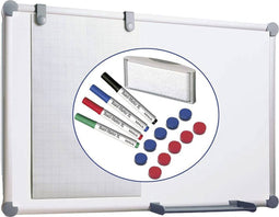 Maul Whiteboard set Maulpro Komplett-Set (b x h) 120 cm x 90 cm Wit Kunststof coating Verticaalformaat, Horizontaalform