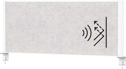 MAULconnecto Desk-scheidingswand 120 x 50 cm - akoestisch - tafelklem - wit - 1 stuk - MAUL