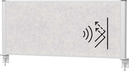 MAULconnecto Desk-scheidingswand 120 x 50 cm - akoestisch - tafelklem - zilver - 1 stuk - MAUL