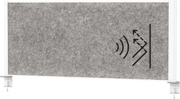 MAULconnecto Desk-scheidingswand 120 x 50 cm - akoestisch - tafelklem - wit - 1 stuk - MAUL