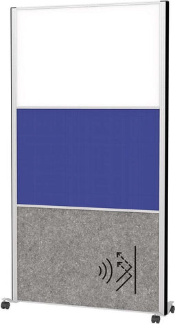 MAULconnecto scheidingswand 100 x 182 cm - akoestisch - met wielen - zilver - 1 stuk - MAUL