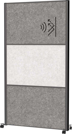 MAULconnecto scheidingswand 100 x 182 cm - akoestisch - met wielen - anthraciet - 1 stuk - MAUL