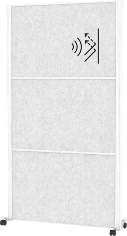 MAULconnecto scheidingswand 100 x 182 cm - akoestisch - met wielen - wit - 1 stuk - MAUL