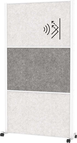 MAULconnecto scheidingswand 100 x 182 cm - akoestisch - met wielen - wit - 1 stuk - MAUL