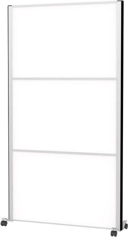 MAULconnecto scheidingswand 100 x 182 cm - akoestisch - met wielen - whitebord - - zilver - 1 stuk - MAUL