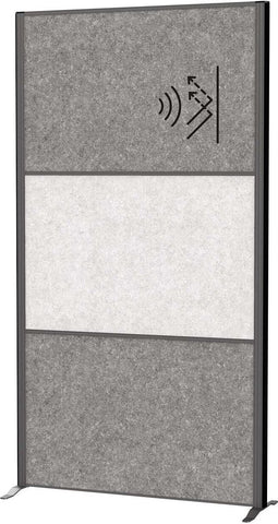 MAULconnecto scheidingswand 100 x 182 cm - akoestisch - standvoet - anthraciet - 1 stuk - MAUL