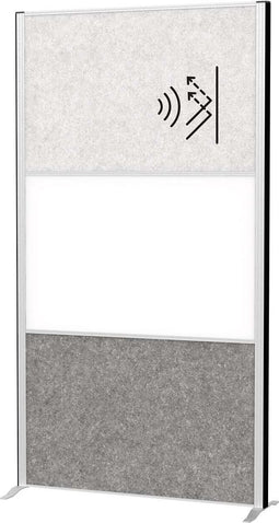 MAULconnecto scheidingswand 100 x 182 cm - akoestisch - standvoet - zilver - 1 stuk - MAUL