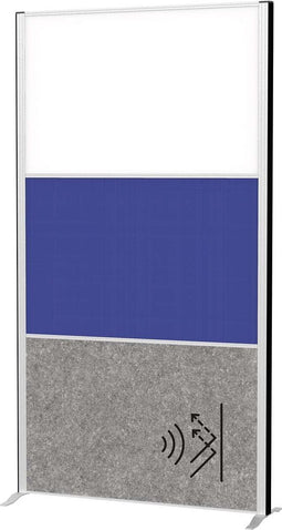 MAULconnecto scheidingswand 100 x 182 cm - akoestisch - standvoet - zilver - 1 stuk - MAUL