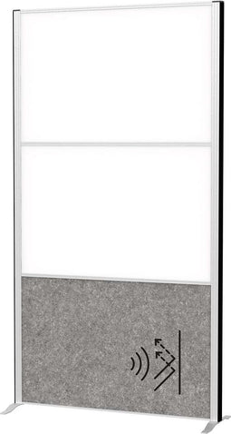 MAULconnecto scheidingswand 100 x 182 cm - akoestisch - standvoet - zilver - 1 stuk - MAUL