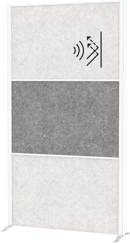 MAULconnecto scheidingswand 100 x 182 cm - akoestisch - standvoet - wit - 1 stuk - MAUL