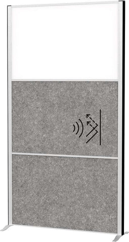 MAULconnecto scheidingswand 100 x 182 cm - akoestisch - standvoet- zilver - 1 stuk - MAUL