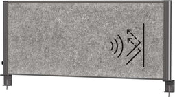 MAULconnecto Uplight Desk-scheidingwand 120 x 50 cm - akoestisch - tafelklem- anthraciet - 1 stuk - MAUL