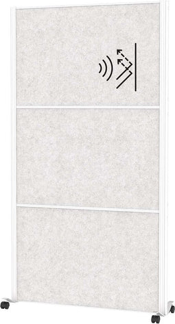 MAULconnecto Uplight scheidingswand 100 x 182 cm - akoestisch - met wielen - wit - 1 stuk - MAUL