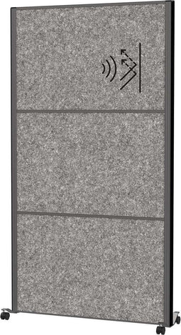 MAULconnecto Uplight scheidingswand 100 x 182 cm - akoestisch - met wielen - anthraciet - 1 stuk - MAUL