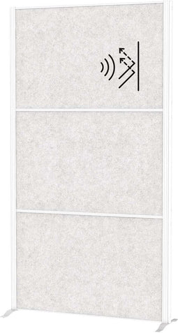 MAULconnecto Uplight scheidingswand 100 x 182 cm - akoestisch - standvoet - wit - 1 stuk - MAUL