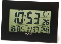 MAULflow Wand- en standklok digital - zwart - 1 stuk - 16 x 23 x 2.8 cm - MAUL