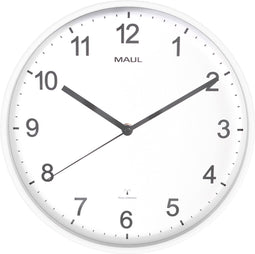 MAULsprint wandklok | radiogestuurd | diameter 30 x 5 cm | kunststof kader | wit