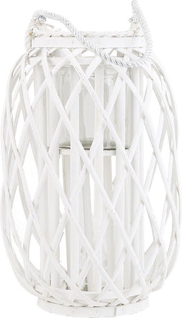 MAURITIUS - Lantaarn - Wit 40 cm - Wilgenhout