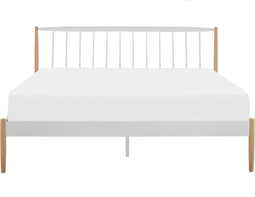 MAURS - Tweepersoonsbed - Wit - 180 x 200 cm - Metaal