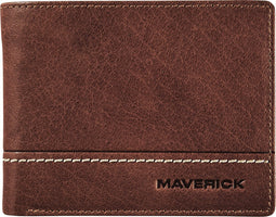 Maverick brown - portemonnee - billfold - volnerf rundsleder - bruin