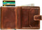 Maverick the original - pasjeshouder - RFID - drukknop - leder - bruin