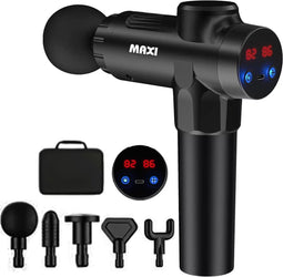 Maxi Masseur Pro - 99 Snelheden - 5 Kopjes - Massage Gun - Spierherstel - Blessure herstel - Massage - Met Scherm - Inclusief opbergtas - 10 Uur Batterijduur