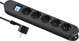 Maxtrack NV 57-3 L Stekkerdoos met schakelaar Zwart Randaarde stekker 1 stuk(s)