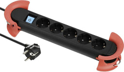 Maxtrack NV 60-5 L Stekkerdoos met schakelaar Zwart Randaarde stekker 1 stuk(s)