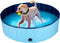 maxxpro Hondenzwembad - 120 x 30 CM - Middelgrote Hondenrassen - Opvouwbaar Honden Bad - Anti-Slip Bodem - met Leegloopventiel - Blauw