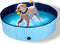 maxxpro Hondenzwembad - 120 x 30 CM - Middelgrote Hondenrassen - Opvouwbaar Honden Bad - Anti-Slip Bodem - met Leegloopventiel - Blauw