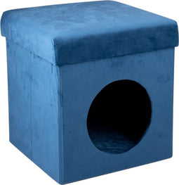 maxxpro Kattenhuis - Opvouwbare Kubus - 100% Polyester - tot 80 KG - 34 x 34 x 36 CM - Blauw