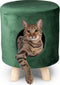 maxxpro Kattenmand op Pootjes - Poef - 100% Polyester - tot 80kg - Ø 33 cm - Groen