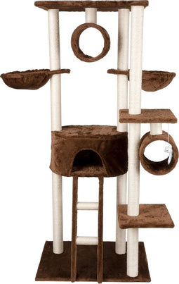 maxxpro Krabpaal - Kattenspeelgoed - 165 CM - Kattenpaal - met Kattenhuis en Kattentunnel - voor Grote en Kleine Kat - Sisal - Bruin