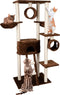maxxpro Krabpaal - Kattenspeelgoed - 165 CM - Kattenpaal - met Kattenhuis en Kattentunnel - voor Grote en Kleine Kat - Sisal - Bruin