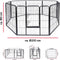 maxxpro Puppyren Opvouwbaar - Hondenren, Konijnenren en Kattenren - Ren met 8 Panelen - Hondenkennel 210x80cm - Montage Kennel zonder Gereedschap - Zwart