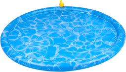 maxxpro Waterspeelmat Hond - 100 CM - Hondenbad en Koelmat - met Sproeiers - Past op Vrijwel Elke Tuinslang - PVC - Blauw