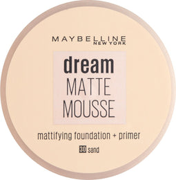 Maybelline New York - Dream Matte Mousse Mattifying Foundation + Primer - 030 Sand - Matterende Foundation met Medium Dekking - 18 ml